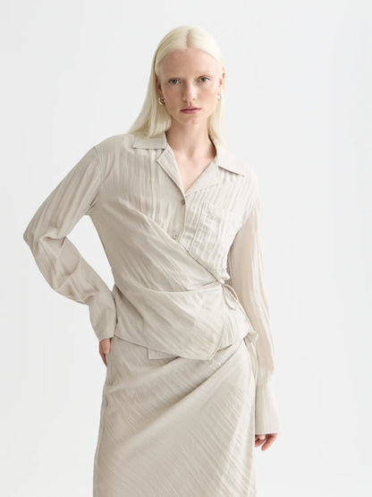 Long Sleeved Wrap Shirt