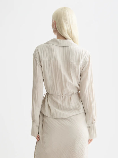 Long Sleeved Wrap Shirt