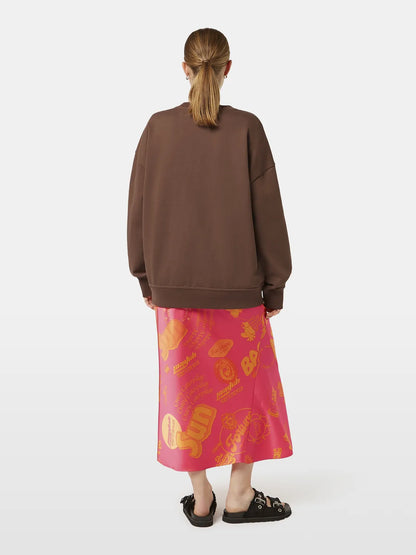 Love Crush Fringed Heart Oversized-Fit Sweatshirt
