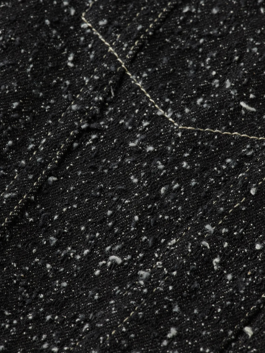 Black denim textured oversized jacket — Black Snow