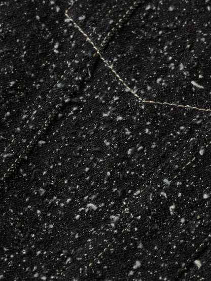 Black denim textured oversized jacket — Black Snow