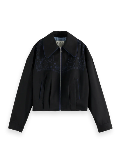 Embroidered bomber jacket