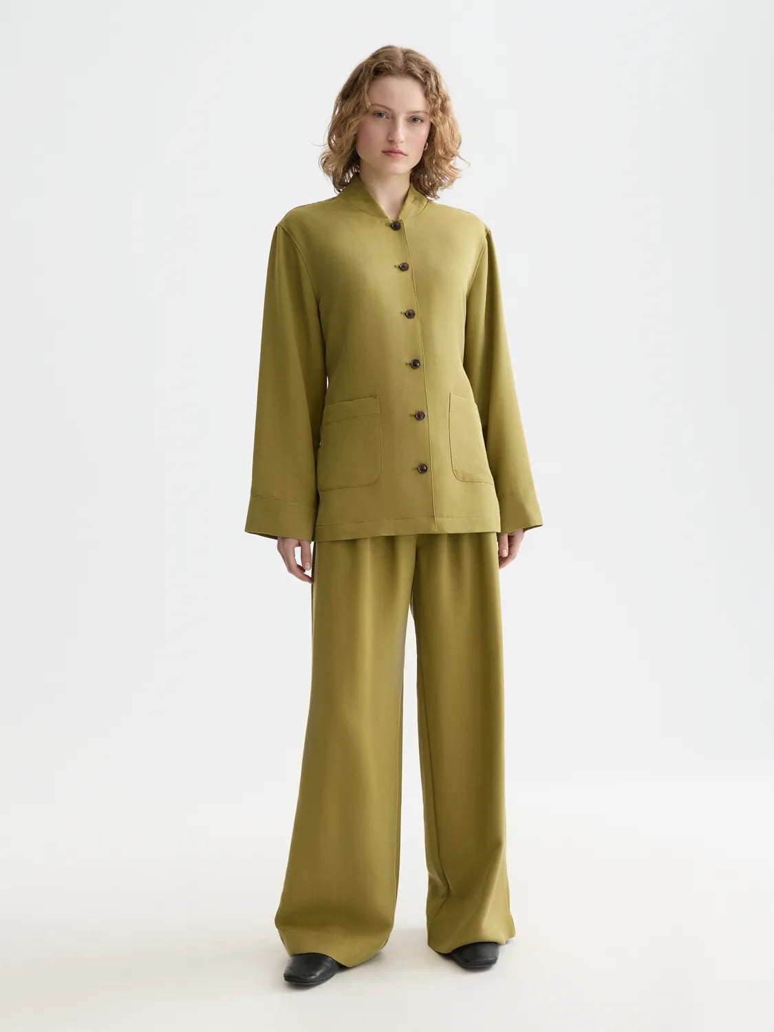 Viscose Twill Belted Blazer