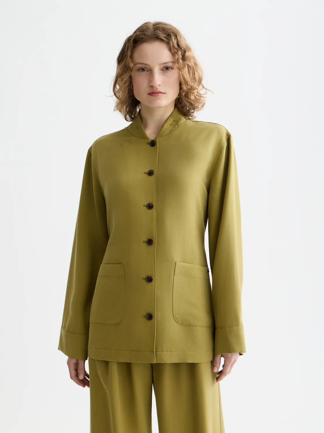 Viscose Twill Belted Blazer