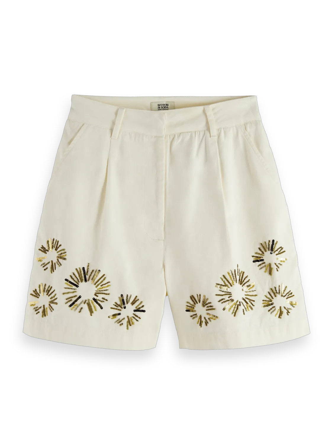 Embellished High Rise Shorts