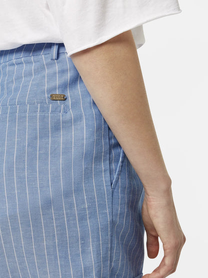 High Rise Linen Printed Shorts