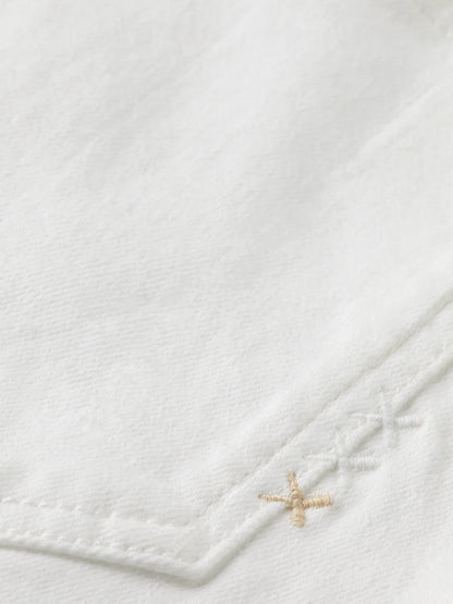 The Ray Cut Off Denim Short | White