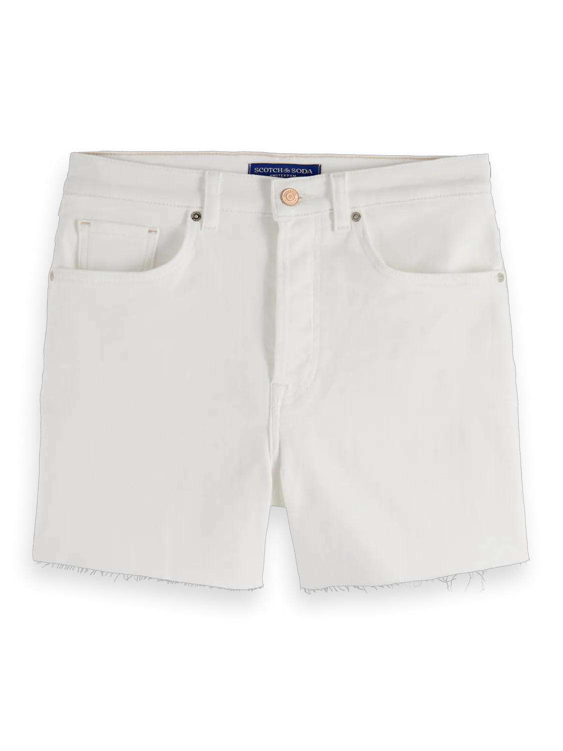 The Ray Cut Off Denim Short | White