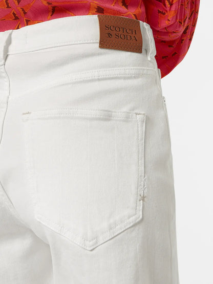 The Ray Cut Off Denim Short | White