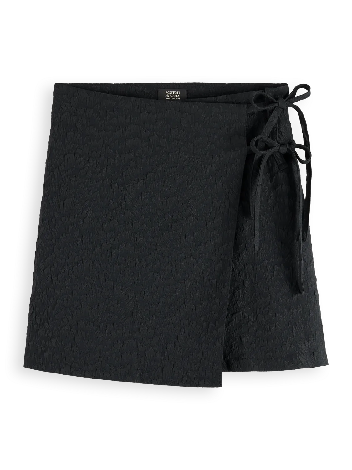 Wrapped and tied mini skirt