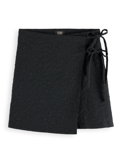 Wrapped and tied mini skirt