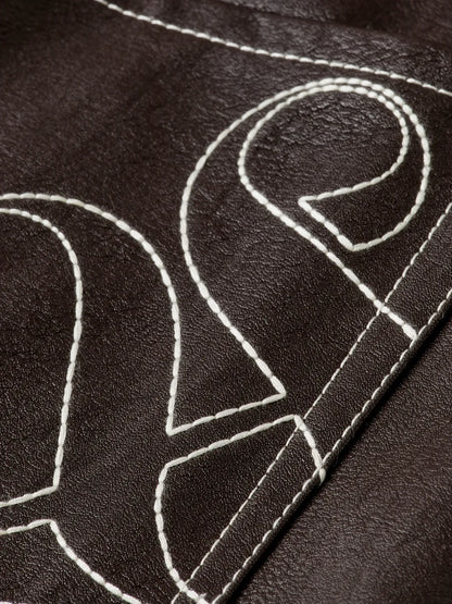 Faux Leather midi skirt with front slit