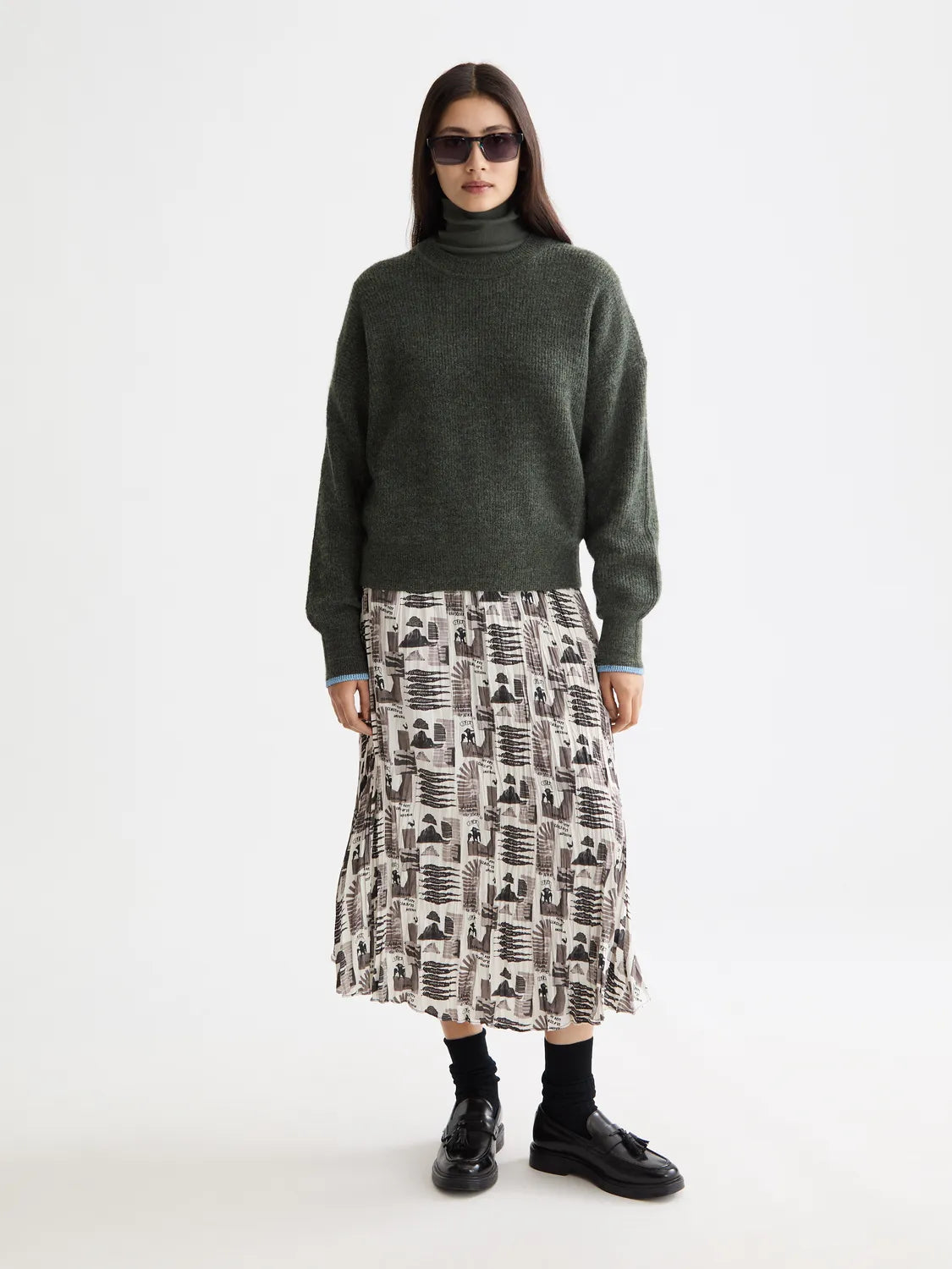 Pleated Crinkle Skirt