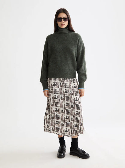 Pleated Crinkle Skirt