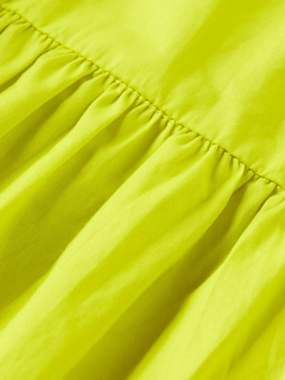 Tiered Poplin Midi Dress