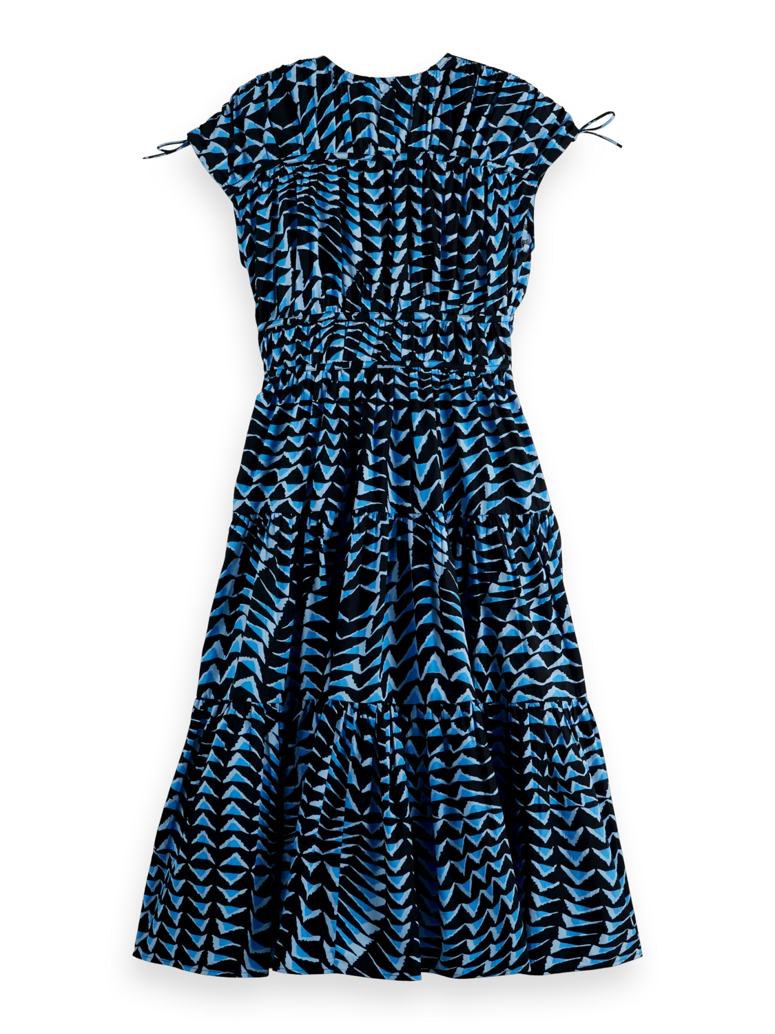 Tiered Poplin Midi Dress