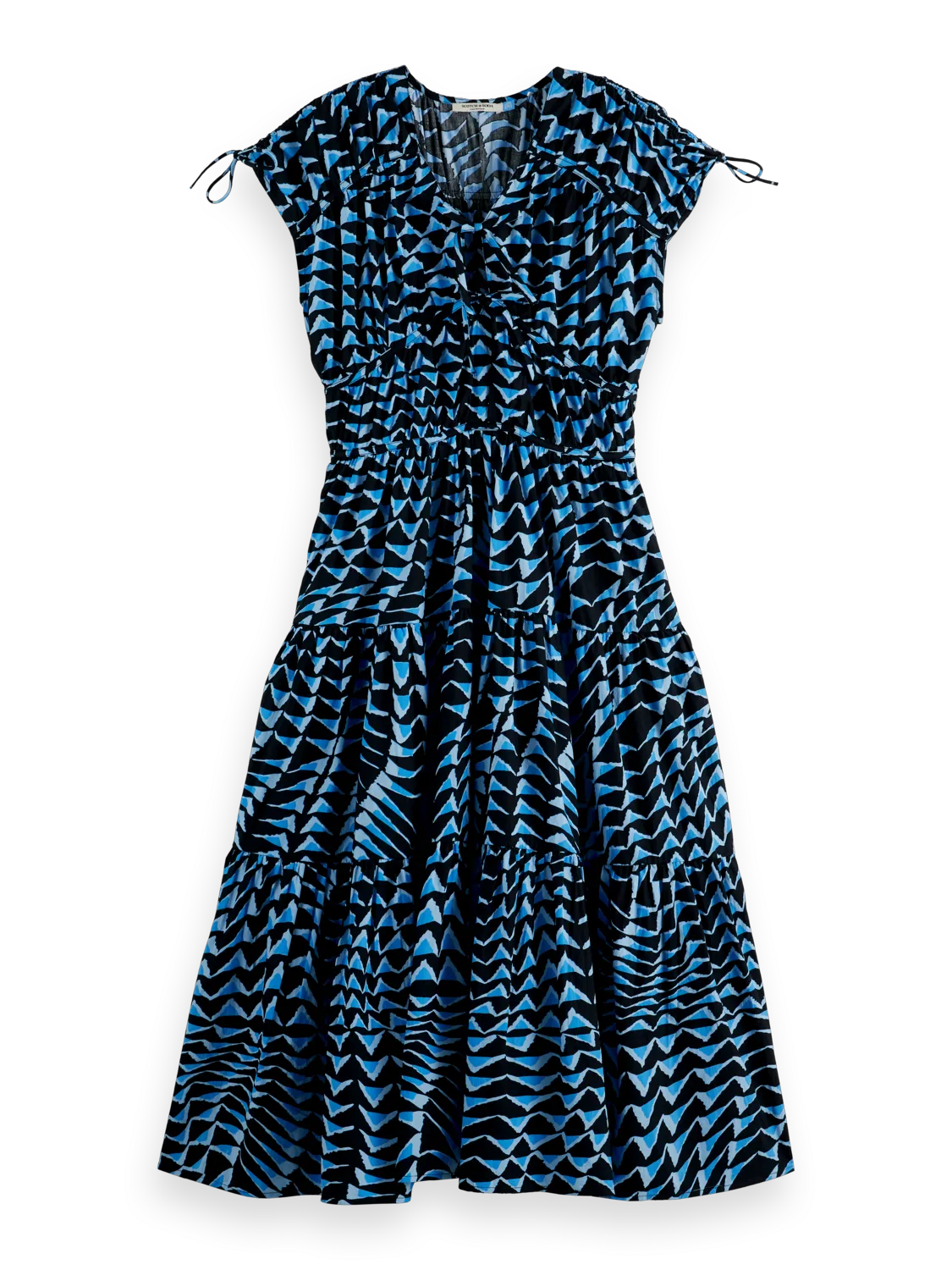 Tiered Poplin Midi Dress