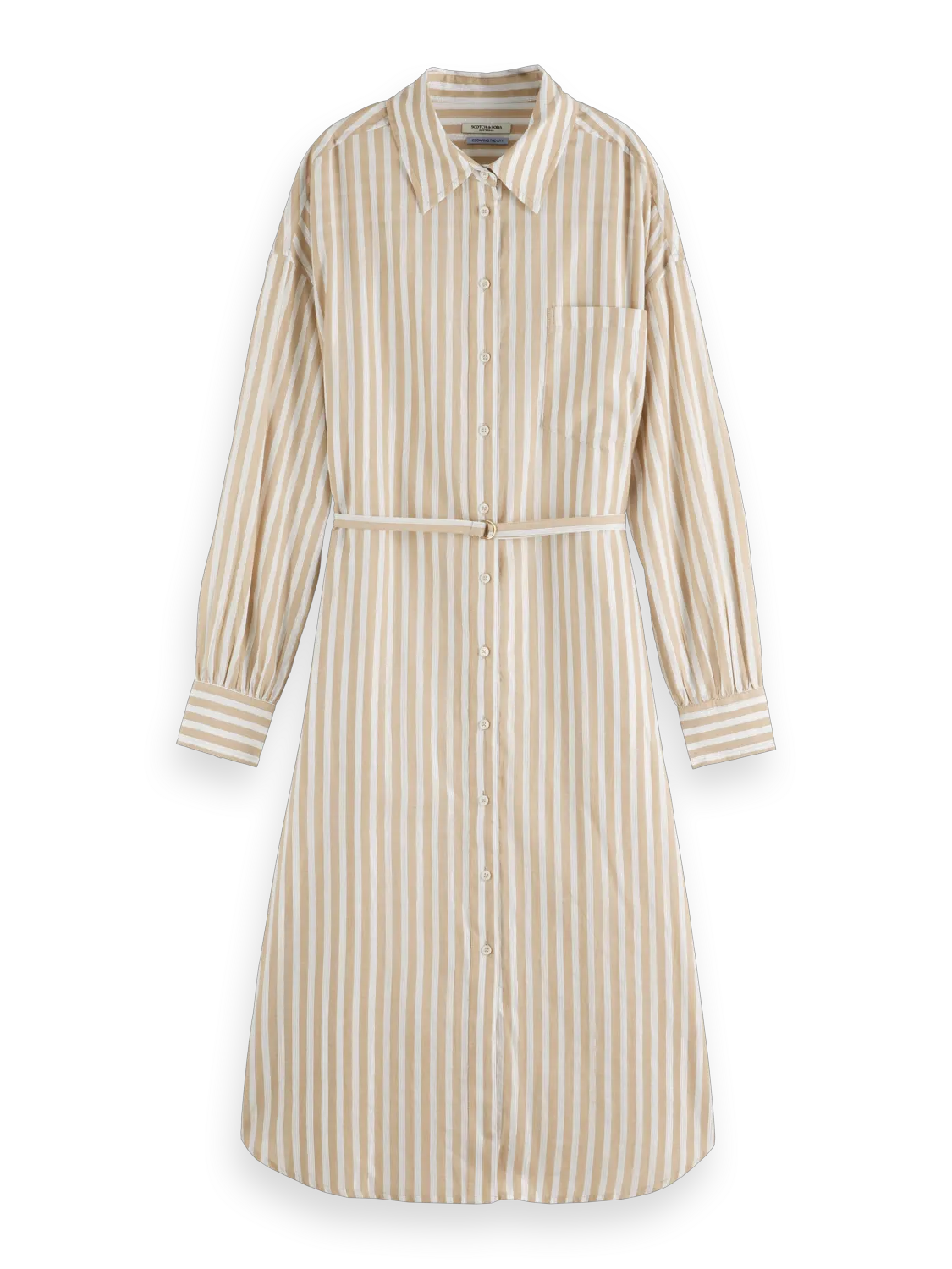 Striped Midi Shirt Dress