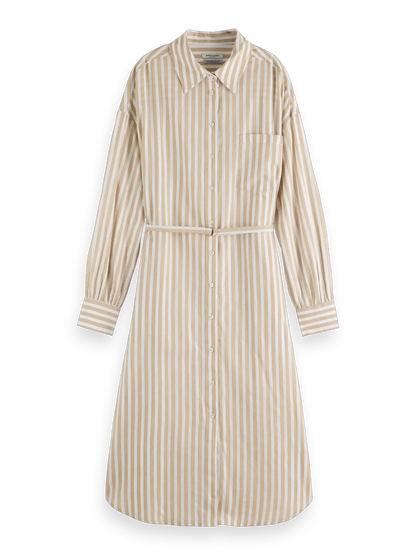 Striped Midi Shirt Dress