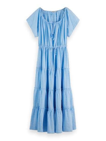 Tiered Broderie Maxi Dress