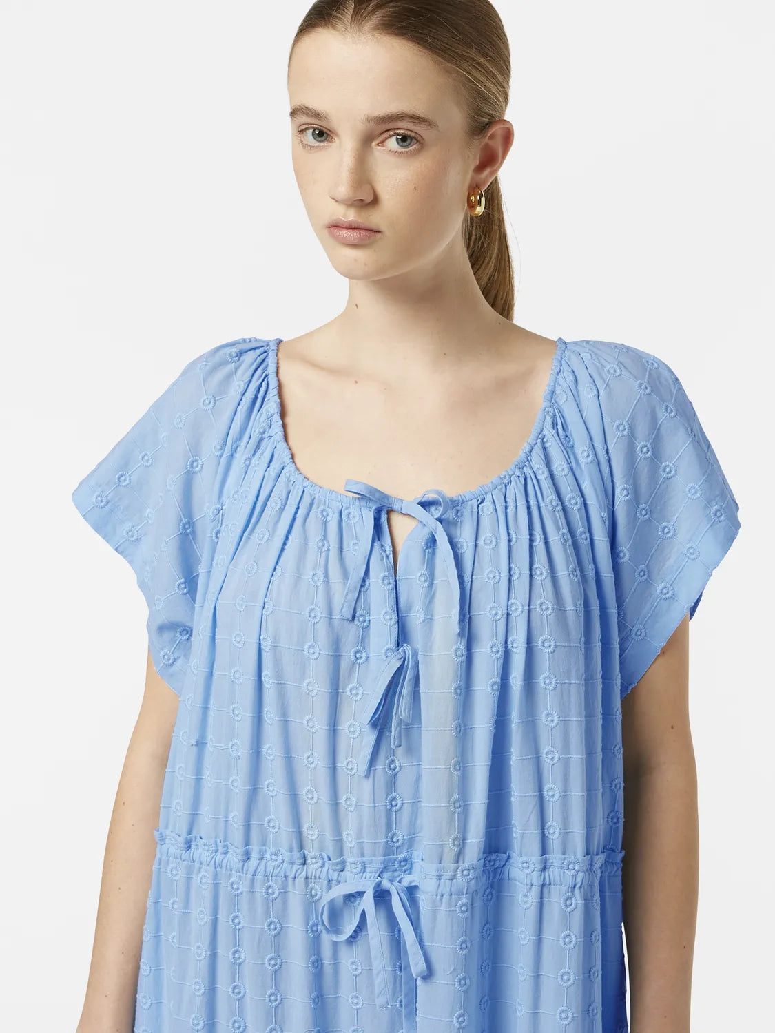 Tiered Broderie Maxi Dress