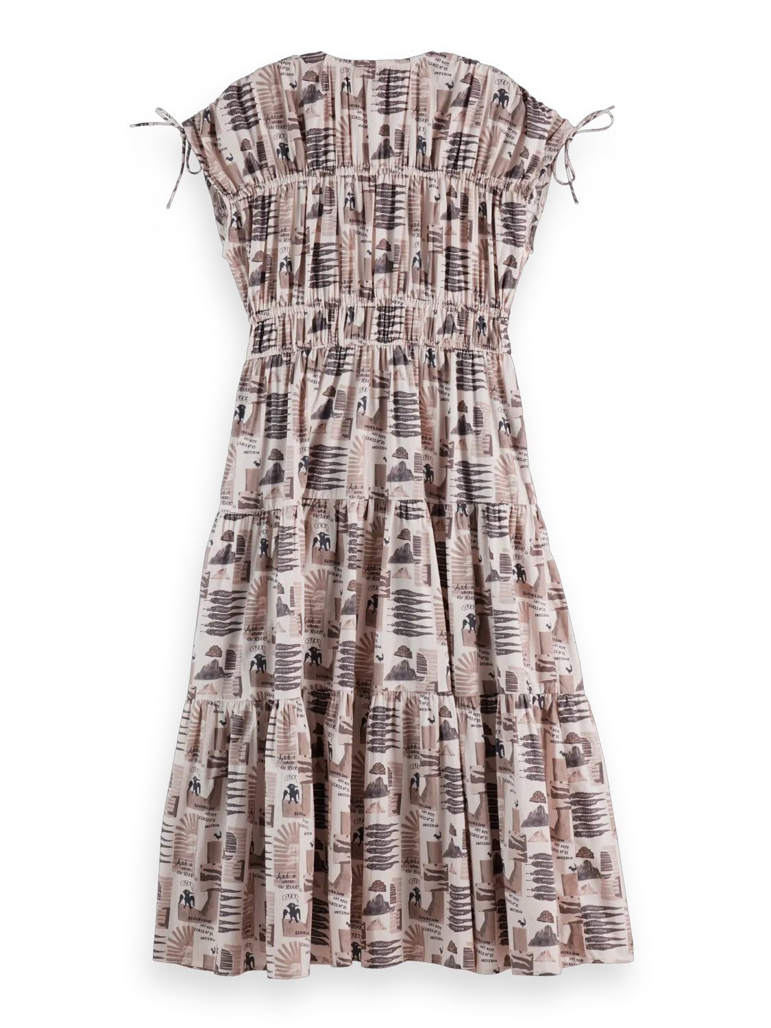 Gathered Midi Dress With Tied Details