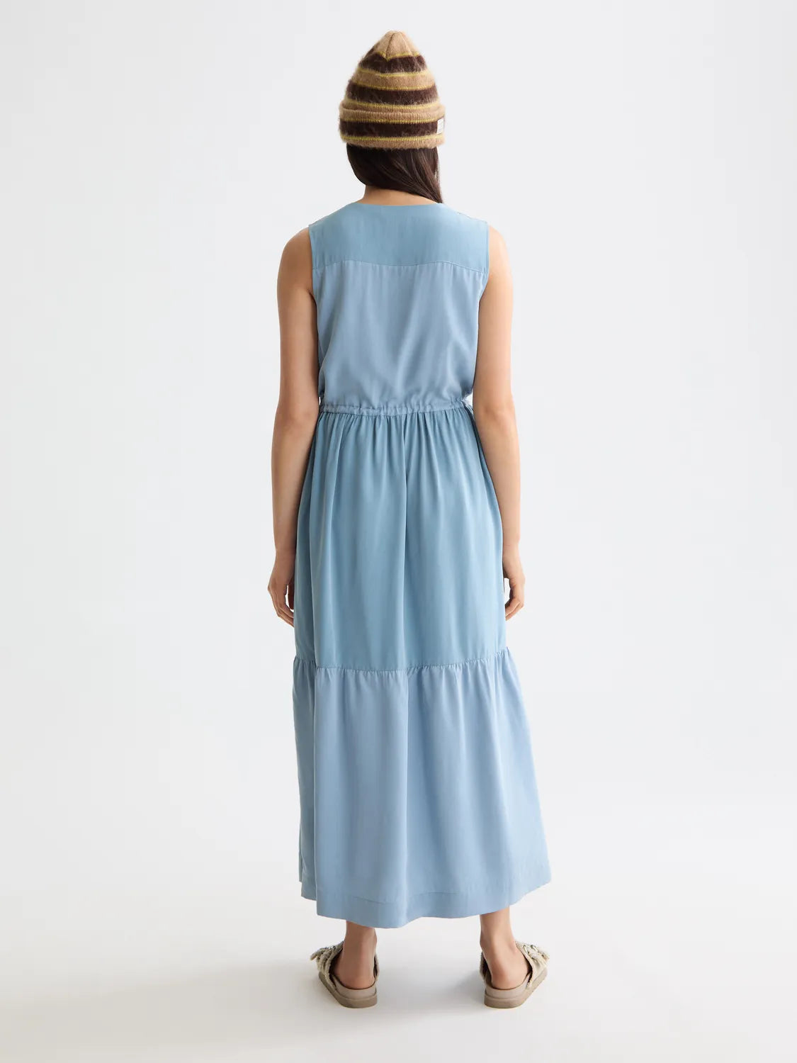 Midi Dress With Gathered Waist