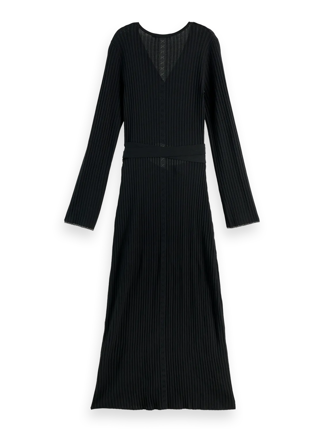 Rib knitted wrap dress