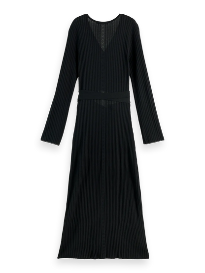 Rib knitted wrap dress