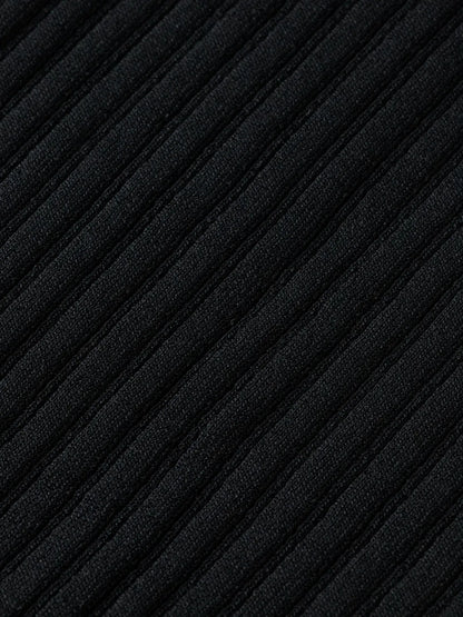 Rib knitted wrap dress