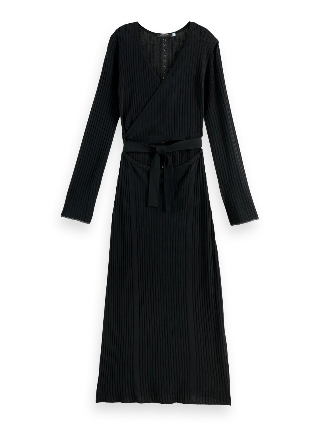 Rib knitted wrap dress