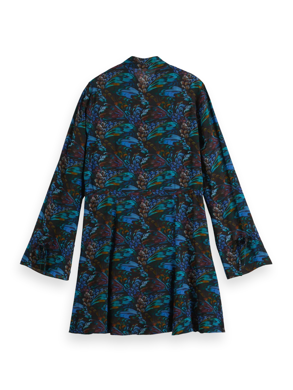 Printed long sleeve mini dress