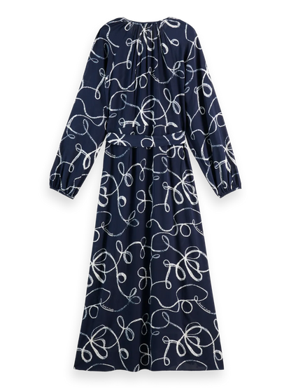 Midi wrap dress with key hole