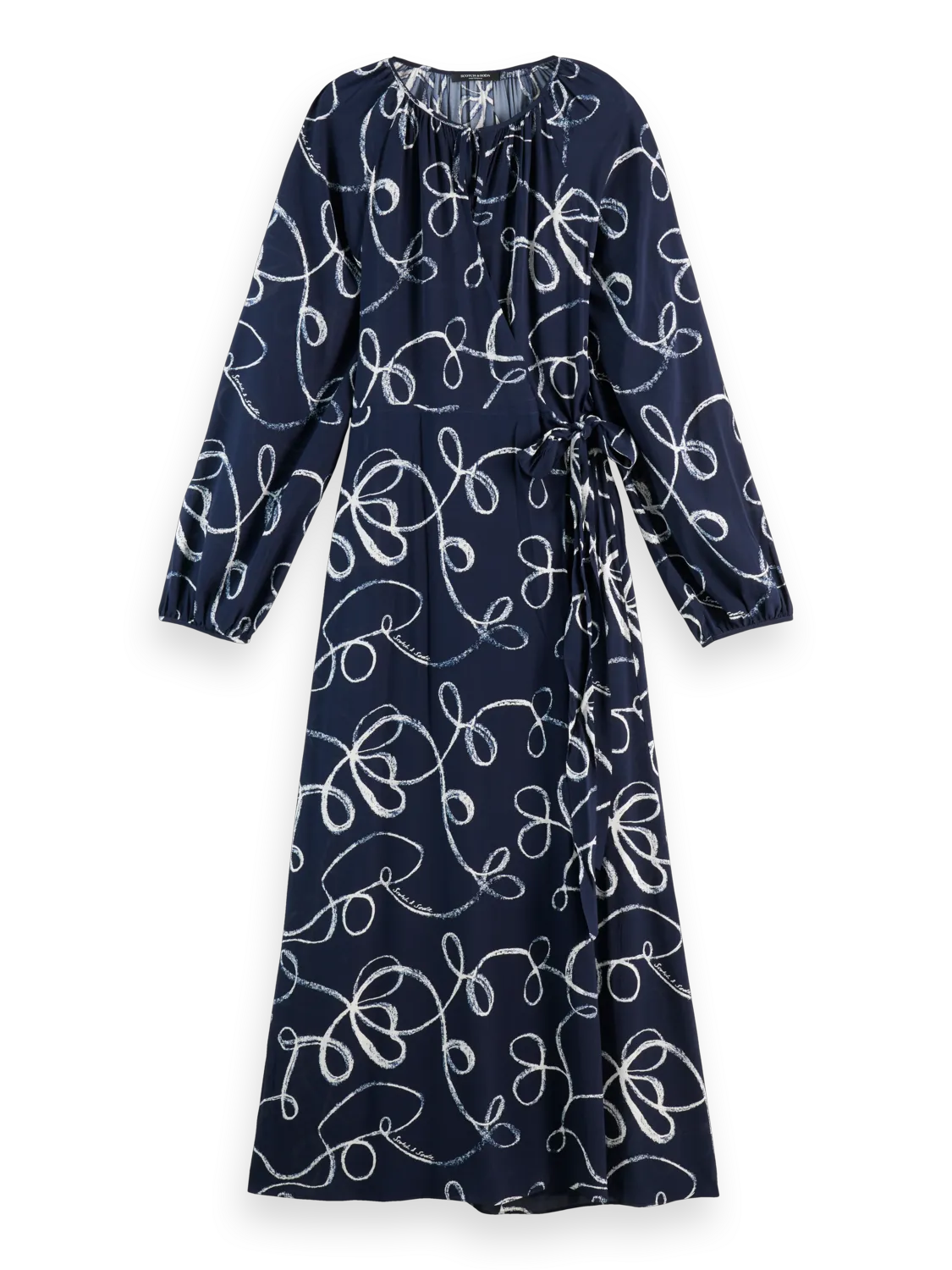 Midi wrap dress with key hole
