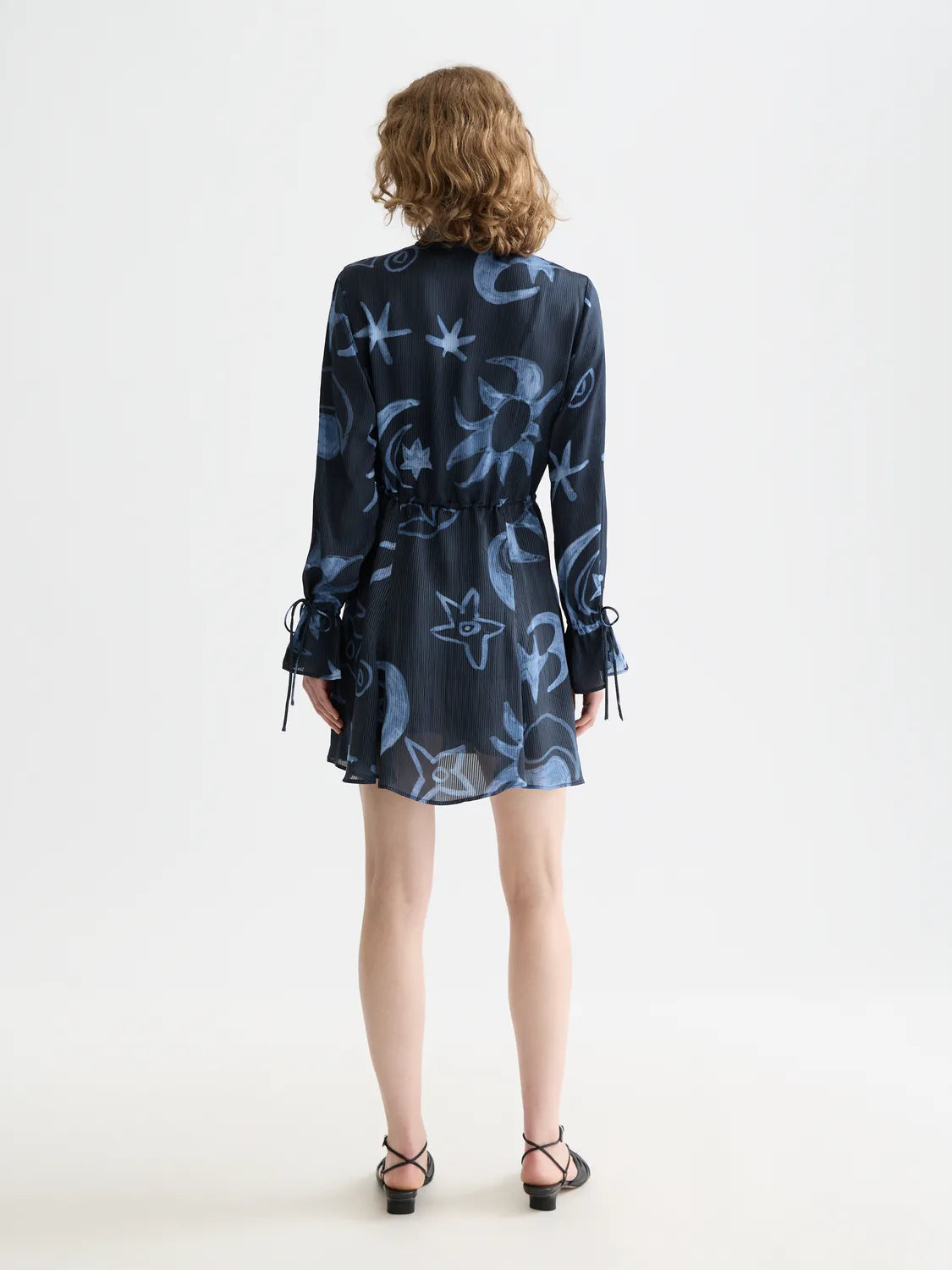 Printed Long Sleeve Mini Dress