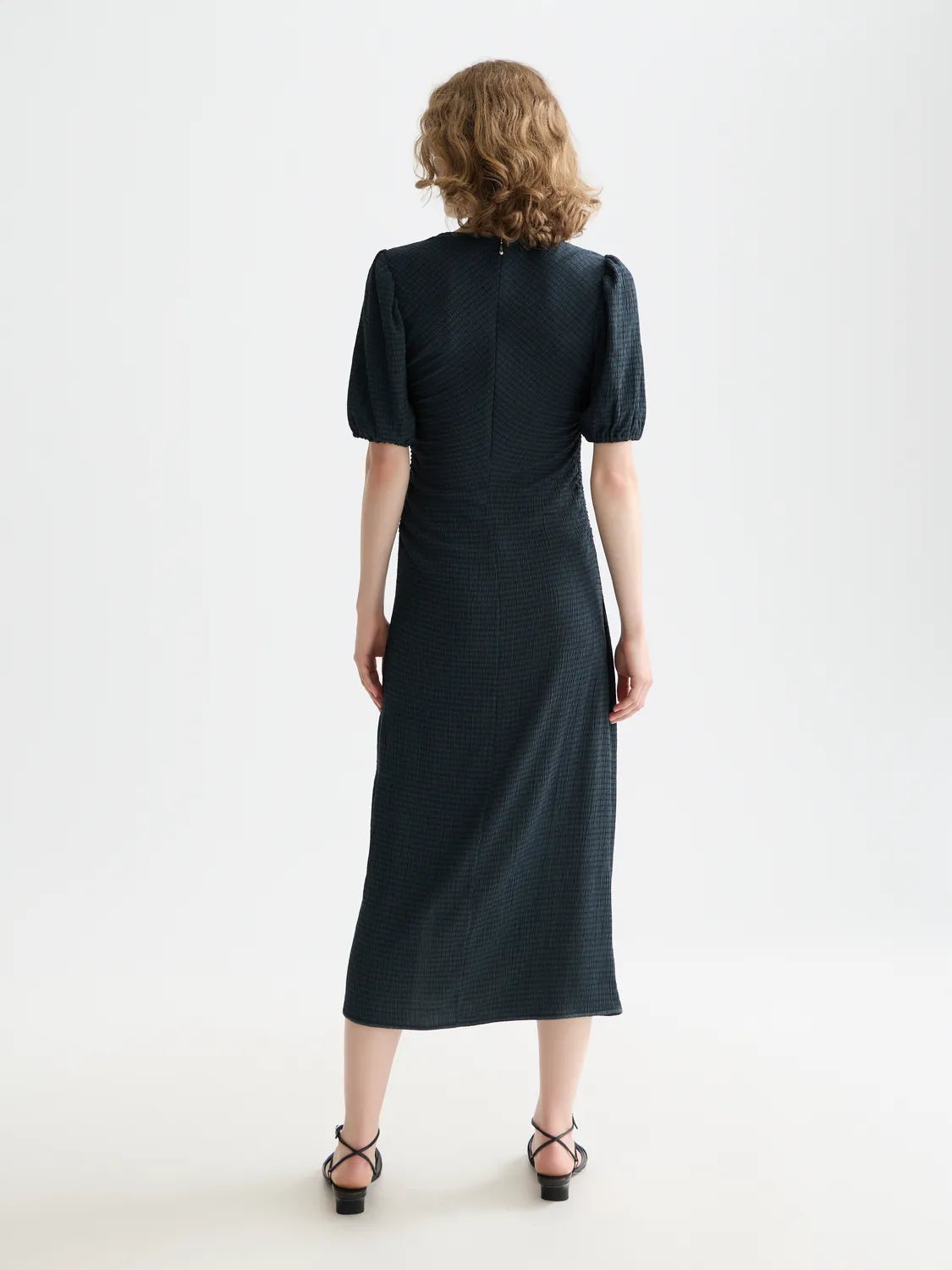 Open Structured Jersey Midi Dress