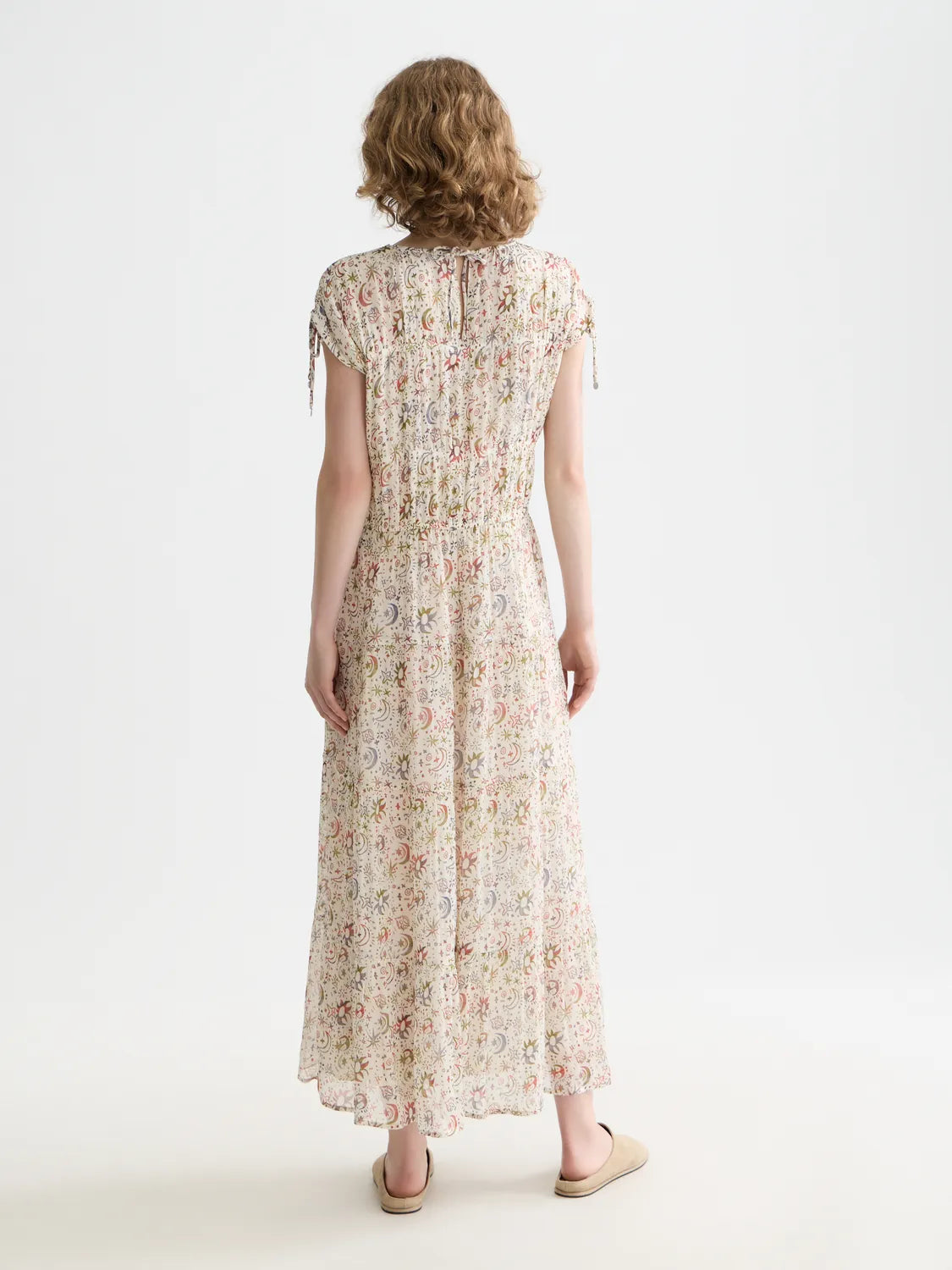 Gathered With Ties Midi Dress