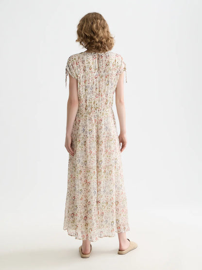 Gathered With Ties Midi Dress