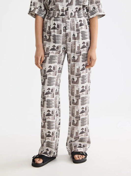 Gia - Mid Rise Wide Leg Elasticated Trousers