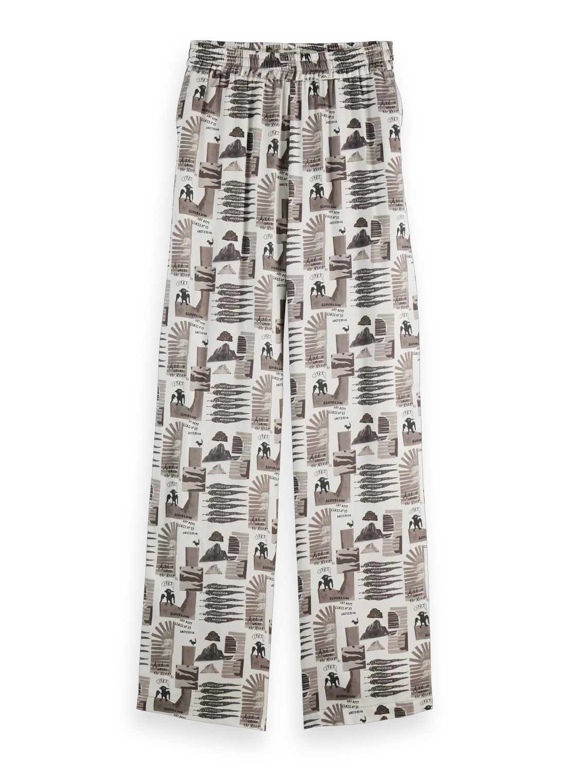 Gia - Mid Rise Wide Leg Elasticated Trousers