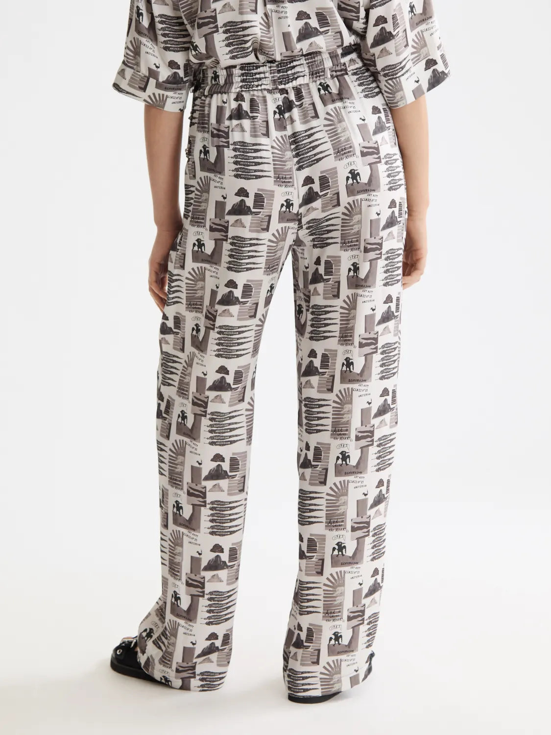 Gia - Mid Rise Wide Leg Elasticated Trousers