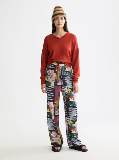 Gia - Mid Rise Wide Leg Elasticated Trousers