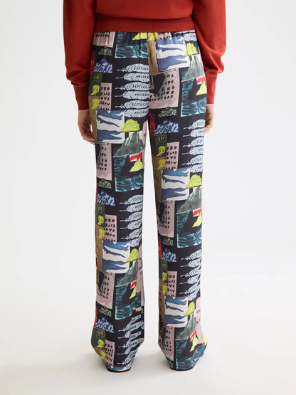 Gia - Mid Rise Wide Leg Elasticated Trousers