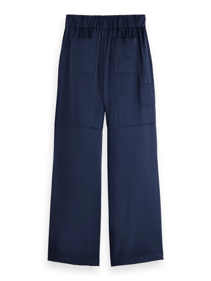 Noa - high rise wide leg pull on satin pant