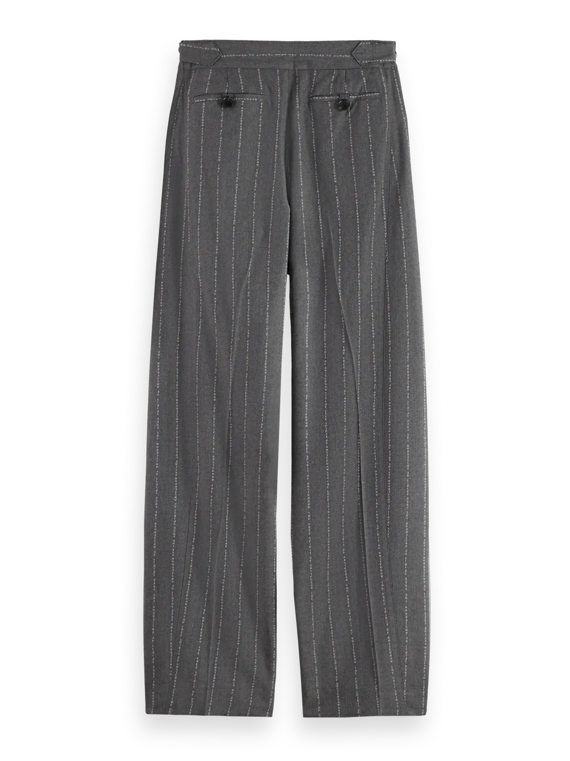 Quinn pinstripe mid-rise pleat front wide leg pant