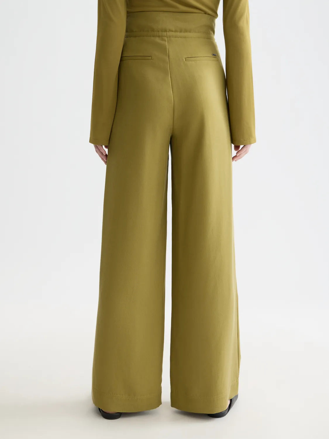 June - High Rise Wide Leg Twill Paperbag Pants