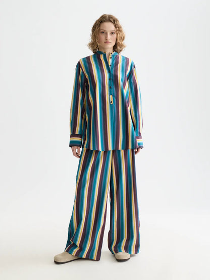 Eleni - High Rise Wide Leg Striped Pants