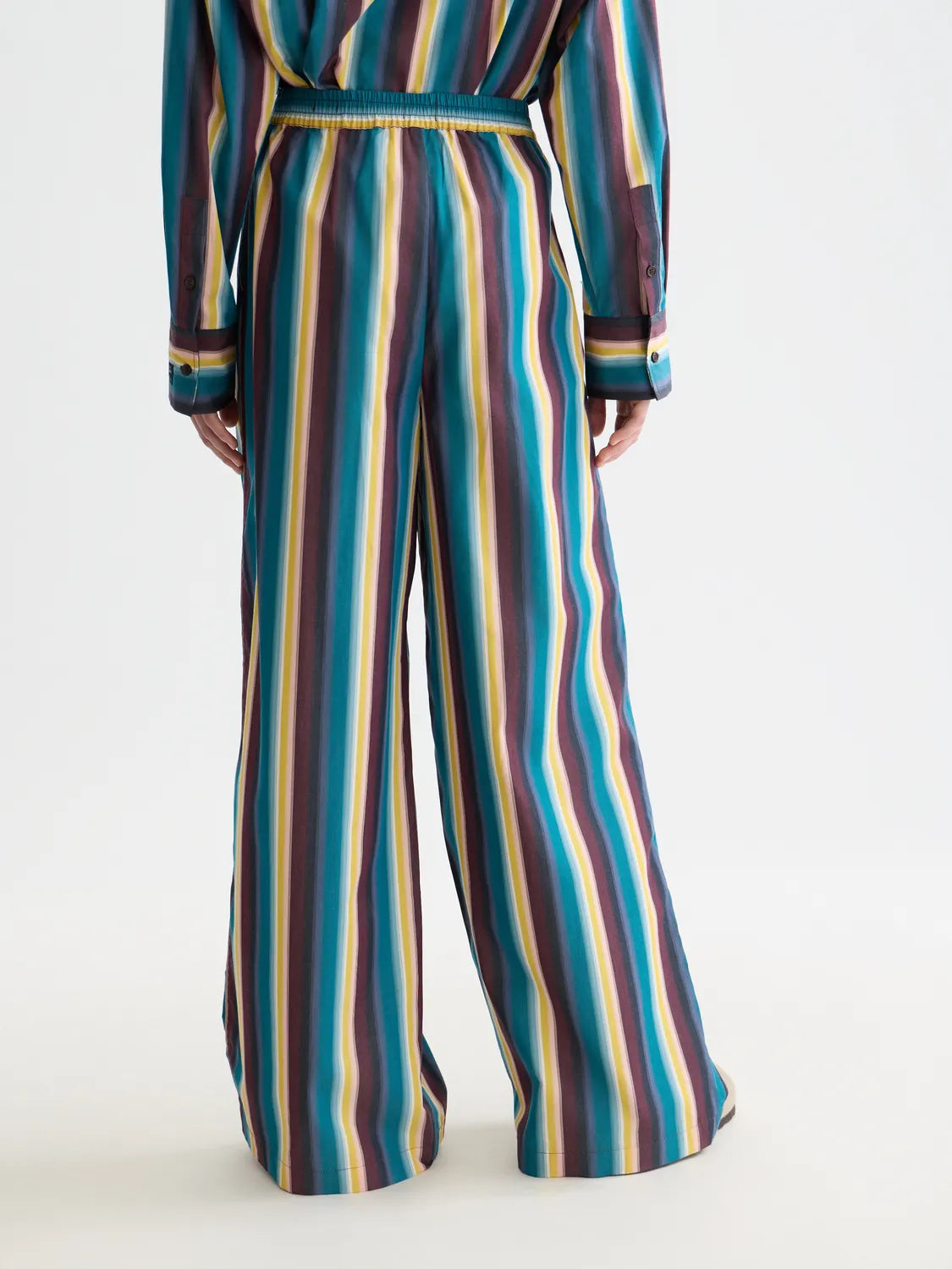 Eleni - High Rise Wide Leg Striped Pants