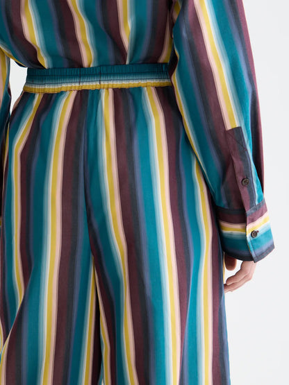 Eleni - High Rise Wide Leg Striped Pants