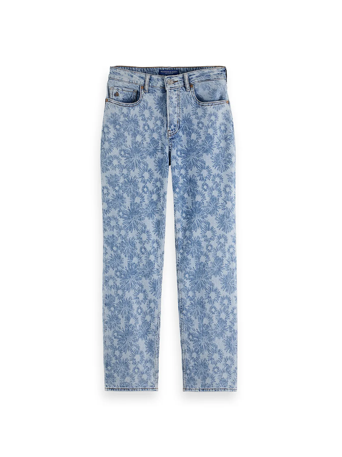 Sky High Rise Straight Jeans | Abstract Floral